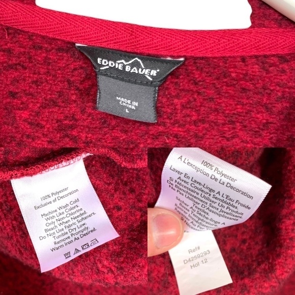 Eddie Bauer Quest Fleece Raglan Full-Zip Jacket L - Picture 10 of 17